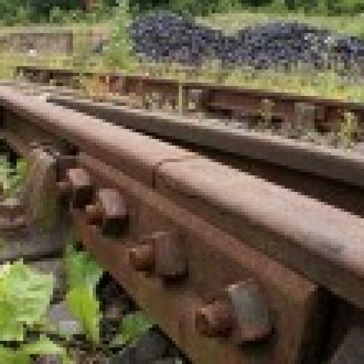 Rusty old railway track